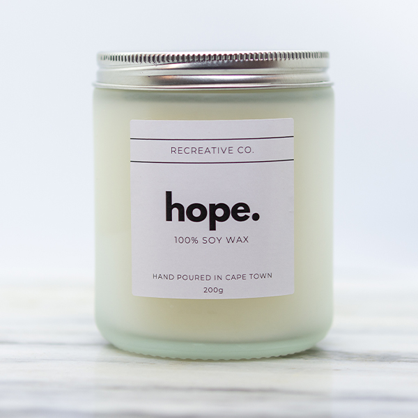 Hope 100% soy wax candle